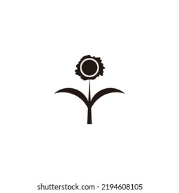 Sonnenblume, einfaches, geometrisches Symbol, einfaches Logo, Vektorgrafik