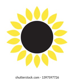 Sunflower simple vector icon isolated on white background