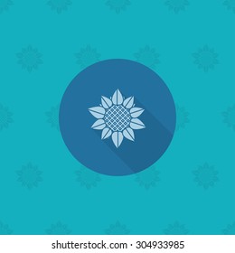Sunflower. Single Flat Autumn Icon . Simple and Minimalistic Style. Vector