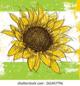 Sunflower
Sketchy sunflower over an abstract background.