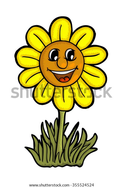 Sunflower Smile Vector Illustration Stock Vector (Royalty Free) 355524524