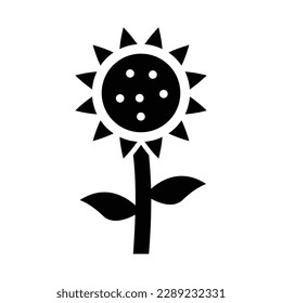 sunflower solid icon illustration vector graphic