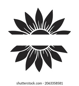 Sunflower Split Monogram Flower Silhouette Vector Stock Vector (Royalty ...