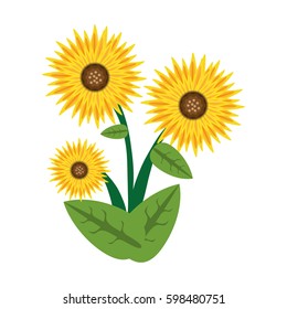 sunflower spring image icon vector illustration eps 10