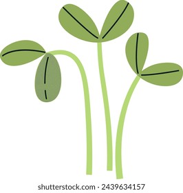 Sunflower Sprouts Microgreen Vector Illustration