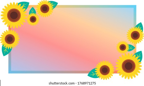 Sunflower square gradient frame material