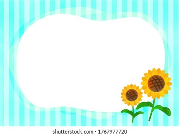 Sunflower and stripes background / vector