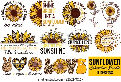 sunflower sublimation design png bundle