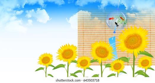 Sunflower summer flower background