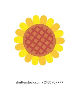 Sunflower in summer. Simple and cute icon illustration.
