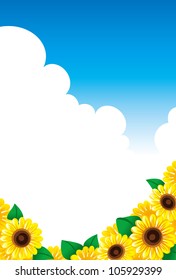 A sunflower and summer sky