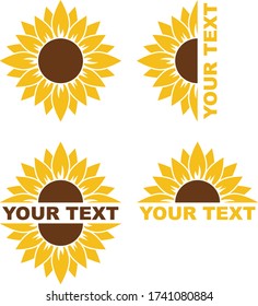 Sunflower Sun Logo Clipart Distressed Sunflower Stock Vector (Royalty ...