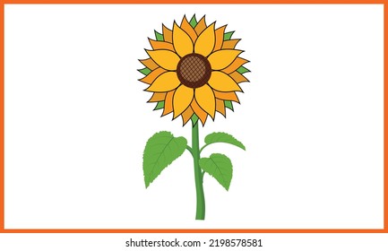 Sunflower SVG Printable Vector Illustration.