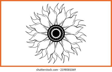 Sunflower SVG Printable Vector Illustration.