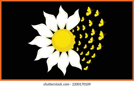 Sunflower SVG Printable Vector Illustration.