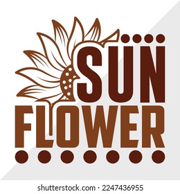 Sunflower SVG Printable Vector Illustration