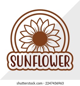Sunflower SVG Printable Vector Illustration