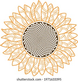 Sunflower svg vector Illustration isolated on white background. svg