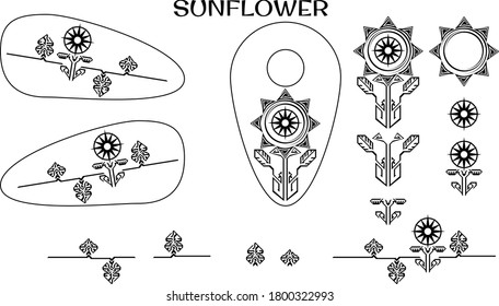 Sunflower themed chopper bike's tank design