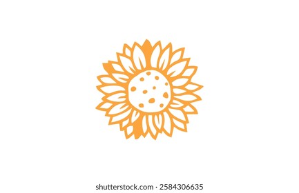 a sunflower themed graphic image, on a white background. vector graphic base.