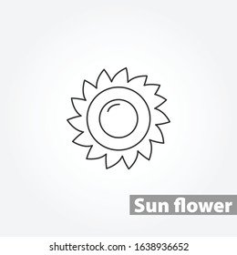 sunflower thin line vector icon