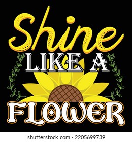 Sunflower t-shirt design vector template