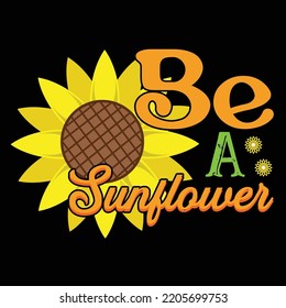 Sunflower t-shirt design vector template