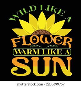 Sunflower t-shirt design vector template