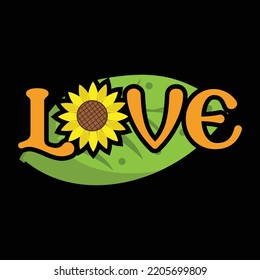 Sunflower t-shirt design vector template