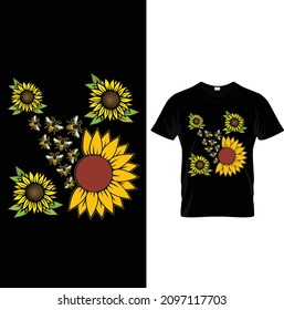SUNFLOWER T-SHIRT DESIGN.Custom Sunflower Shirt, Custom Wildflower Tee, Inspiring Shirt, Gift For Girl, Custom Family Shirt, Real Sunflower, Plant Lover T shirt.