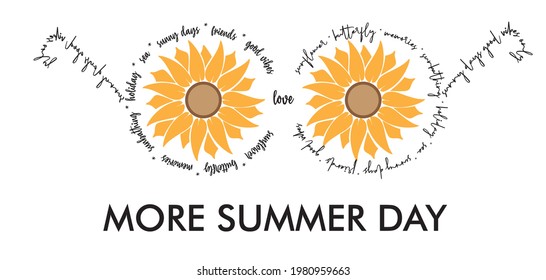 sunflower t-shirt print. summer slogan print for tee, clothing, hoodie, wallpaper, background