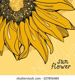 Sunflower vector background greetings card