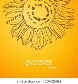 Sunflower vector background greetings card.EPS10.