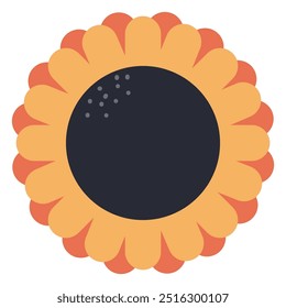 Elemento de diseño de dibujos animados de Vector de girasol aislado en un fondo blanco.
