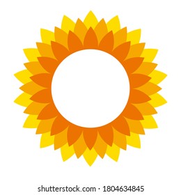 Sunflower vector cartoon icon for print design. Vector illustration flower on white background. Isolated cartoon icon sunflower