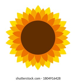 Icono de dibujos animados vectoriales de girasol para diseño de impresión. Flor de ilustración vectorial sobre fondo blanco. Icono de caricatura aislado girasol
