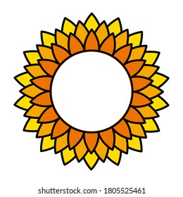 Sunflower vector cartoon icon for print design. Vector illustration flower on white background. Isolated cartoon icon sunflower