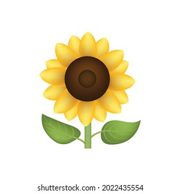 Sunflower vector emoji illustration isolated on white background. 3d illustration.