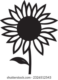 Sunflower vector, Flower art, drawing