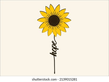 sunflower vector hand drawn design