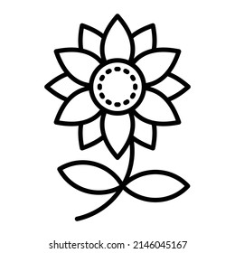 Sunflower vector icon. Can be used for printing, mobile and web applications.