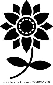 Sunflower vector icon. Can be used for printing, mobile and web applications.