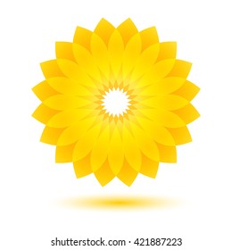 Sunflower vector icon, clip art design.