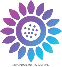 Ilustración de diseño de icono de Vector de girasol