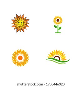 ilustración de diseño de icono de vector de girasol