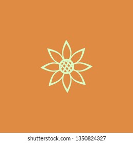 sunflower vector icon. flat design