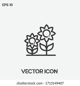 Sunflower Vector Icon Illustration. Ui/Ux. Premium Quality.