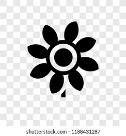 Sunflower vector icon isolated on transparent background, Sunflower transparency logo concept