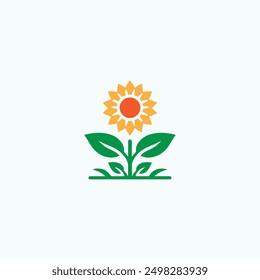 Sonnenblumen-Vektorsymbol, Sonnenblumen-Logo, Sonnenblumen-Symbol