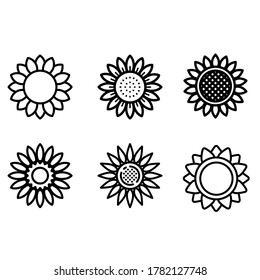 Sunflower vector icon set. flower illustration sign collection. Beauty symbol.